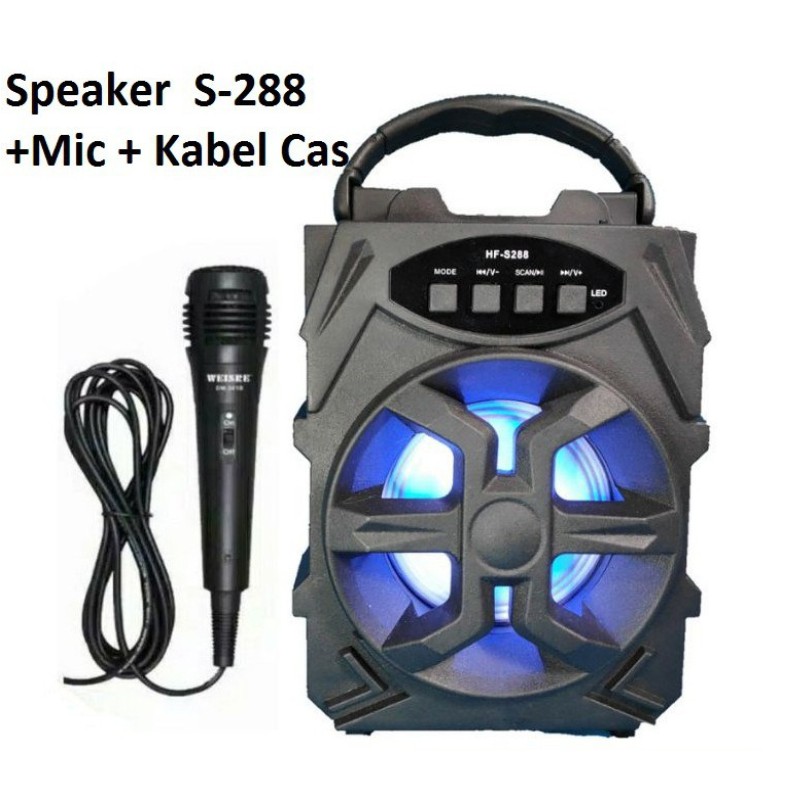 Speaker Bluetooth HF S288 / HF S-288 FREE MIC Speaker Multimedia Bisa Untuk Karaoeke Speaker Wireles