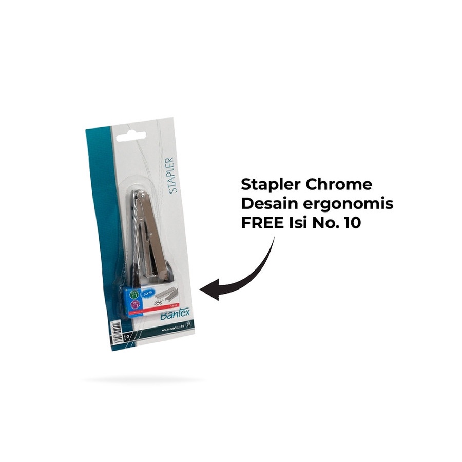 

Stapler Bantex 9331 00 Chrome Hekter / Jepretan Untuk staples No.10 Bonus Refill staples 1 box SHSNP