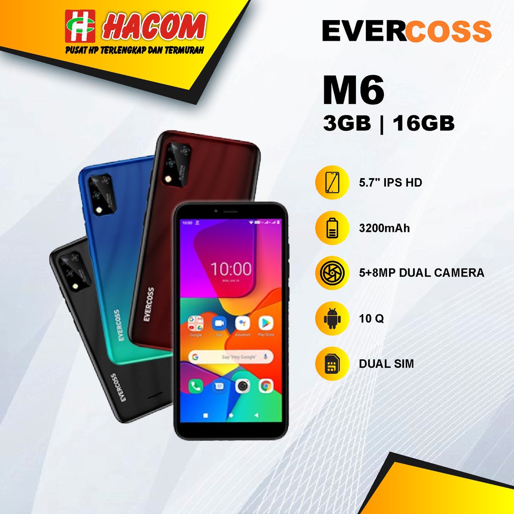 EVERCOSS M6 (RAM 3GB / ROM 16GB) | Shopee Indonesia