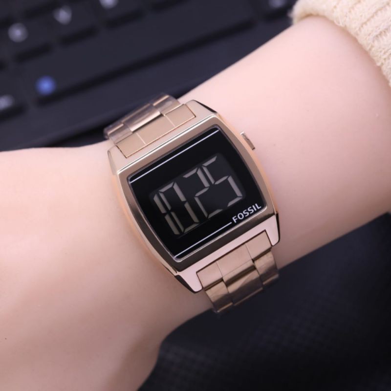Jam Tangan Wanita / Cewek Fsl1289 Kotak Digital Rantai Stainless Steel