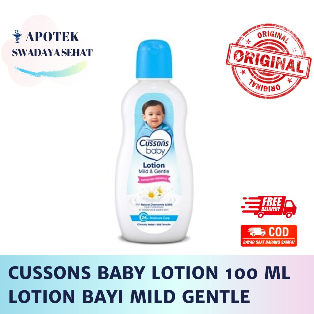 CUSSONS BABY LOTION 100 ML Mild Gentle Biru - Losion Hand Body Bayi Untuk Kulit Kering