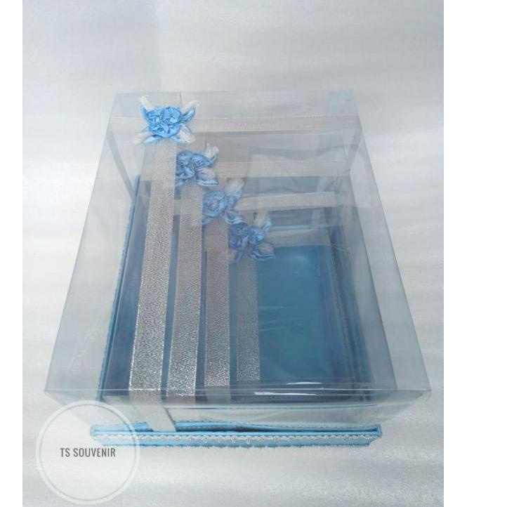 

Hot Sale - Kotak hantaran / kotak seserahan full mika model list pita warna biru muda