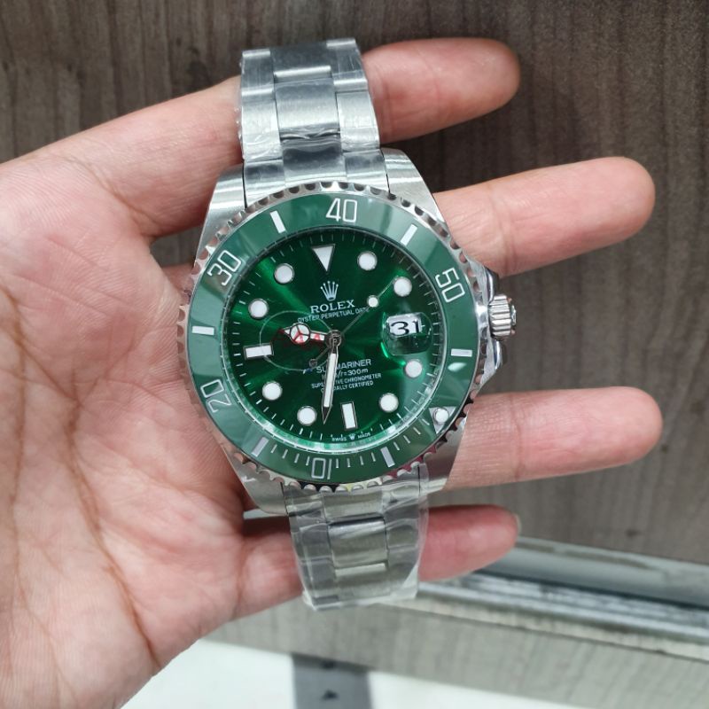 JAM TANGAN PRIA ROLEX SUBMARINE HULK RANTAI SILVER AUTOMATIC