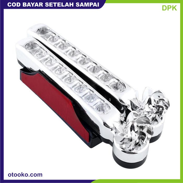 Lampu Kipas DRL Mobil Motor Tenaga Angin Universal Fog LED Lamp