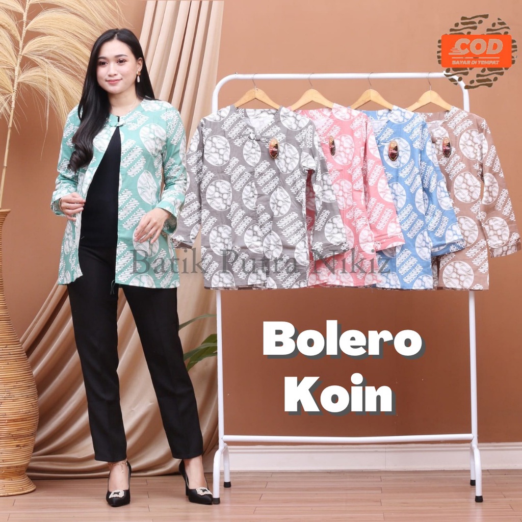 Baju Batik Kerja Kantor Bolero Monochrom Murah Elegan (COD)