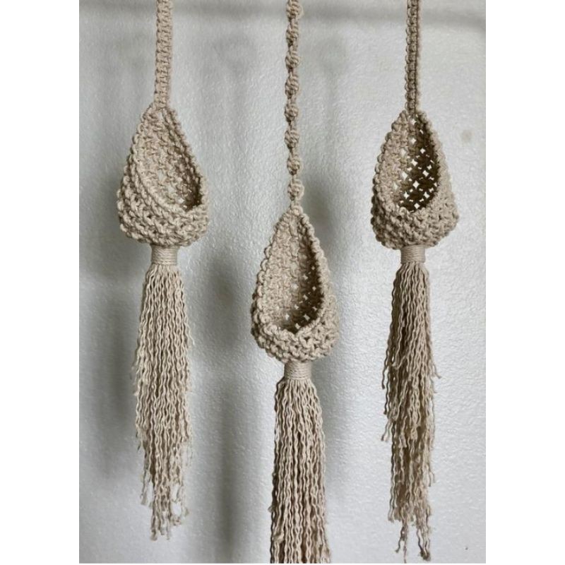 READY STOK) macrame pot gantung sarangan/ macrame plant hanger (POT 024)