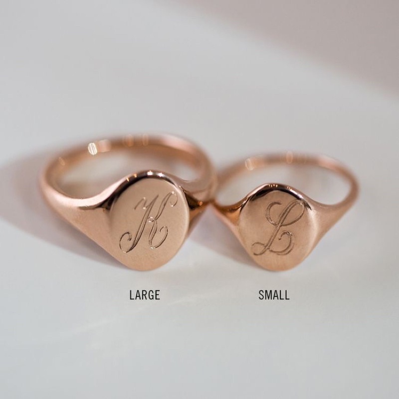 cincin inisial perak emas handmade