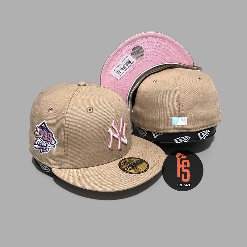 TOPI NEW ERA ORIGINAL 5950 WS 1999 NEW YORK YANKEES CAMEL UV PINK