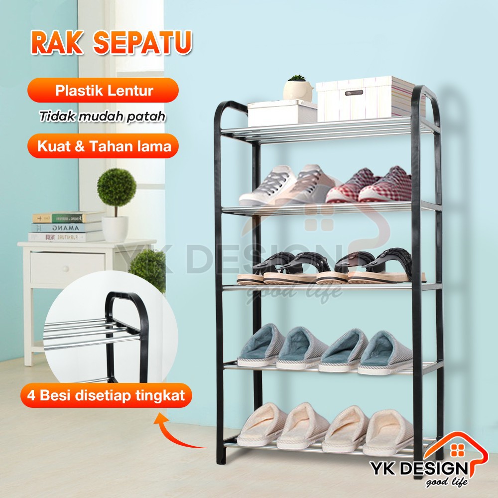 YK DESIGN Rak  Sepatu 4 Susun dan 5 Susun Rak  Sandal  