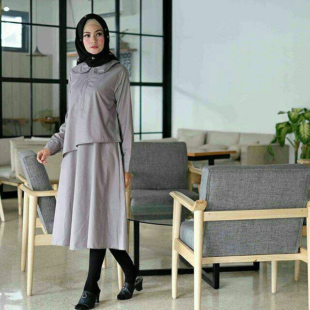 NAFIZA TUNIK DRESS MUSLIM, baju wanita, baju gamis, dress, gamis, Baju gamis, fashion wanita