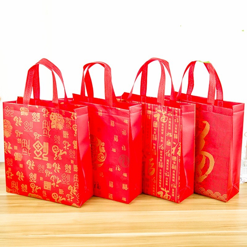 Kantong Fu Imlek Besar Gift Bag Merah Fuk Hoki Souvenir Shopping Bag