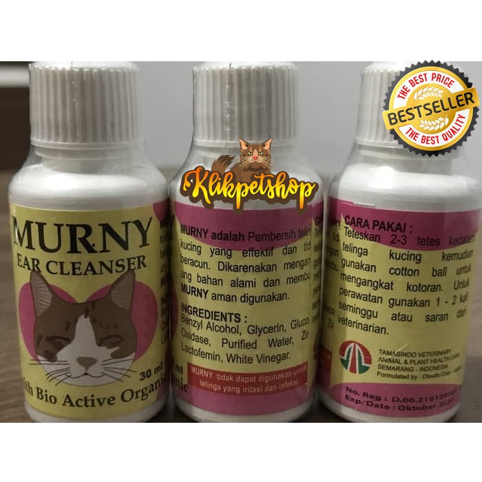 Cairan Pembersih Telinga Kucing &amp; Anjing Murny 30 ml