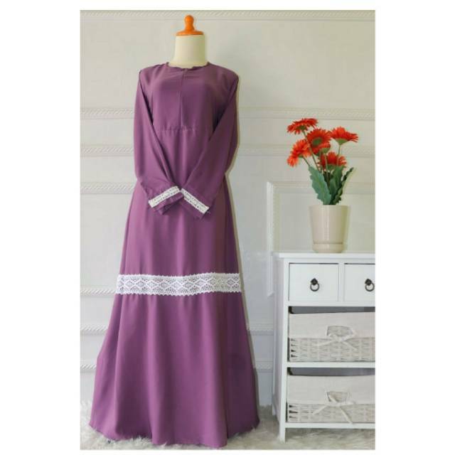 Gamis Polos Wolvis Wolfis Renda