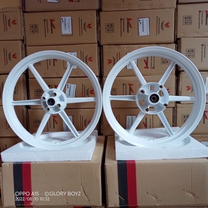 VELG PELK VROSSI WHITE KAWASAKI NINJA R/RR NINJA SS DERIK MODEL DAICHI ALLOY LEBAR 250 300