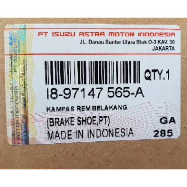 Kampas Rem Tromol Panther Kapsul Original Isuzu