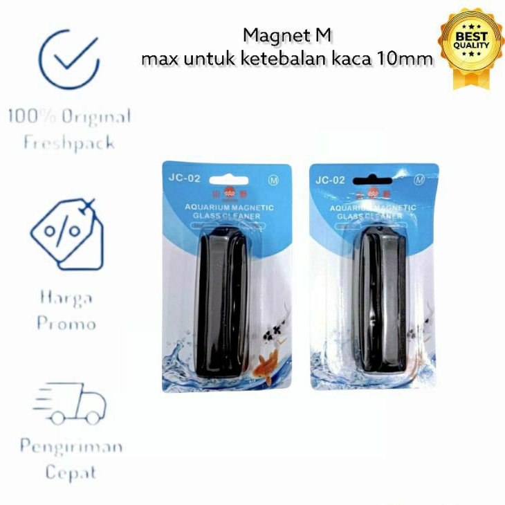 Yamano Magnet Pembersih Kaca Aquarium Aquascape Magnetic Brush Medium M