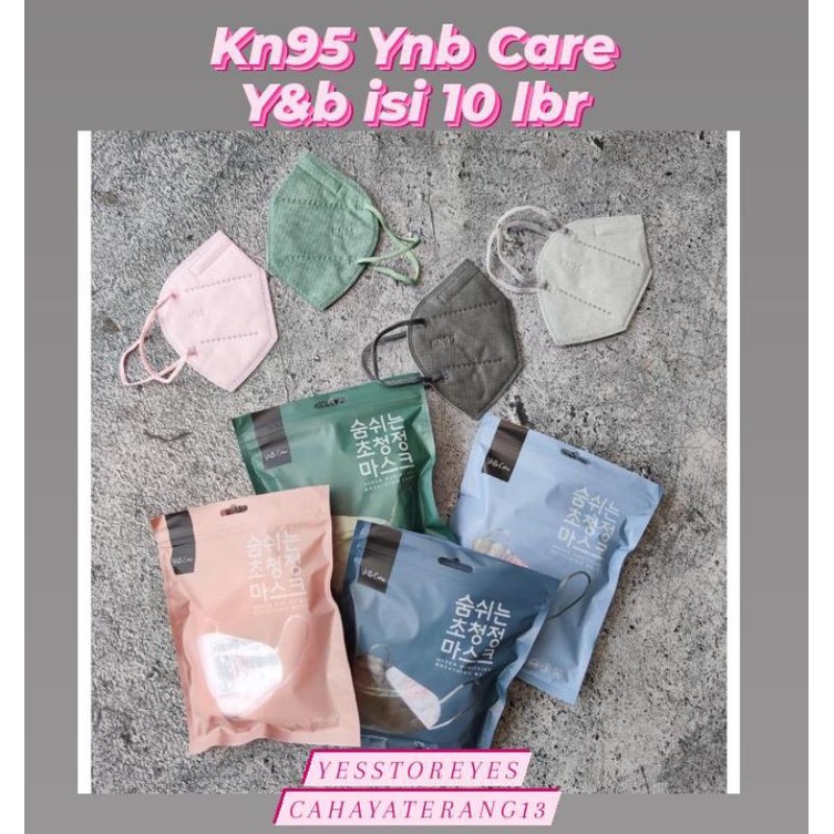 READY KN YNB Y&amp;B KOREA CARE KN95 FACE MASK WARNA NUDE, MATCHA, KREM, GREY ABU, SILVER ISI 10 LBR