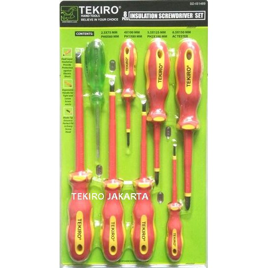 Tekiro Obeng Listrik Elektrik Set 8 pcs Insulation Screwdriver