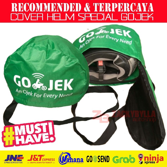 Cover Helmet GOJEK  Tas Helm Anti Hujan dengan Logo GOJEK Limited