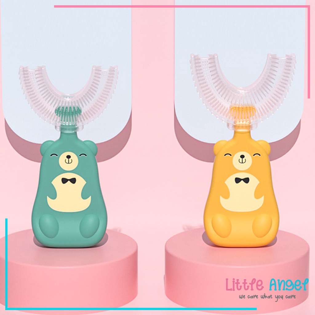 SIKAT GIGI BAYI ANAK Model U Silicon Baby Training Toothbrush Karakter Lucu Silikon Lembut Bulu Halus Kids Teether Gigitan Newborn