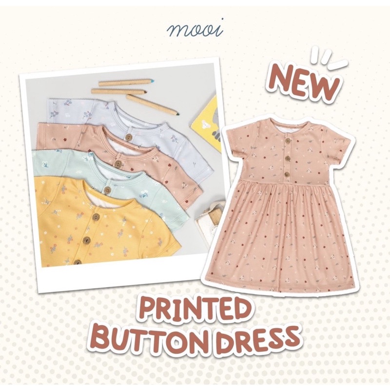 Mooi Printed Button Dress / Dress Anak