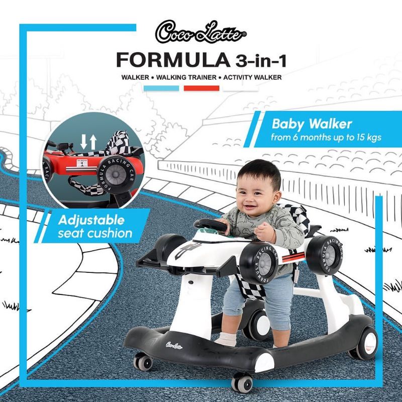 Alat bantu Jalan Baby Walker Cocolatte Formula 3 In 1 Walking Trainer Activity Walker