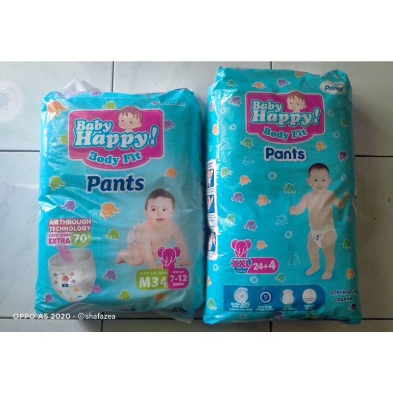 Pampers baby happy body fit pants size M34 dan xxl24+4 tipe celana Termurah