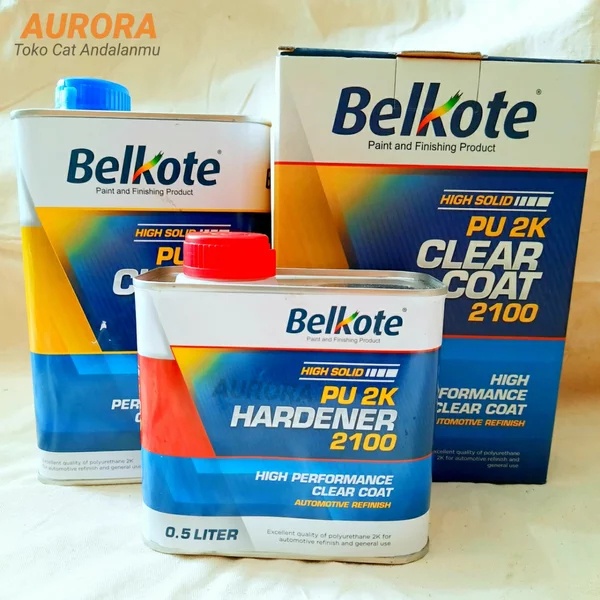 Clear Belkote 2100 HS PU 2K Plus Hardener 2 Banding 1 Anti Gores Pernis Fernis Vernis Belkot Sangat 