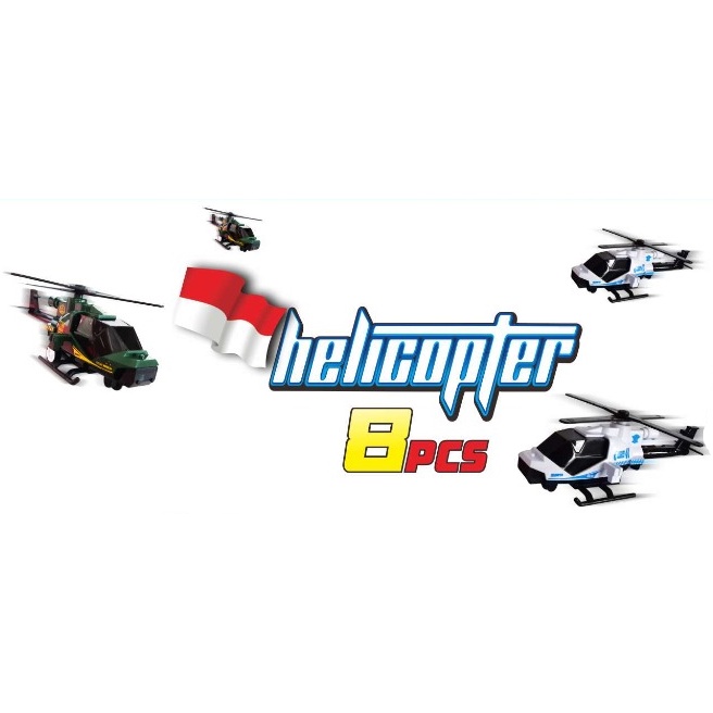 MURAH !!! MM 07 - Mainan Helly Copter Tentara 1 set isi 8pc MM07