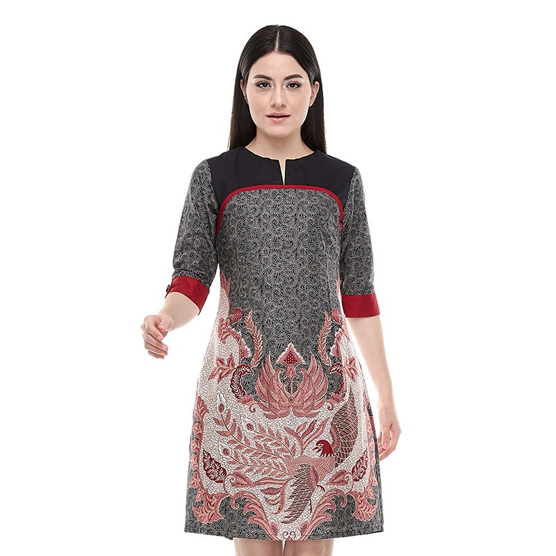My Aksa Batik Wanita Dress Furing Dara Bara
