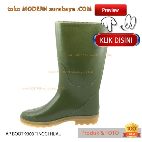 AP BOOT 9303 TINGGI HIJAU sepatu pria sepatu boot karet anti air