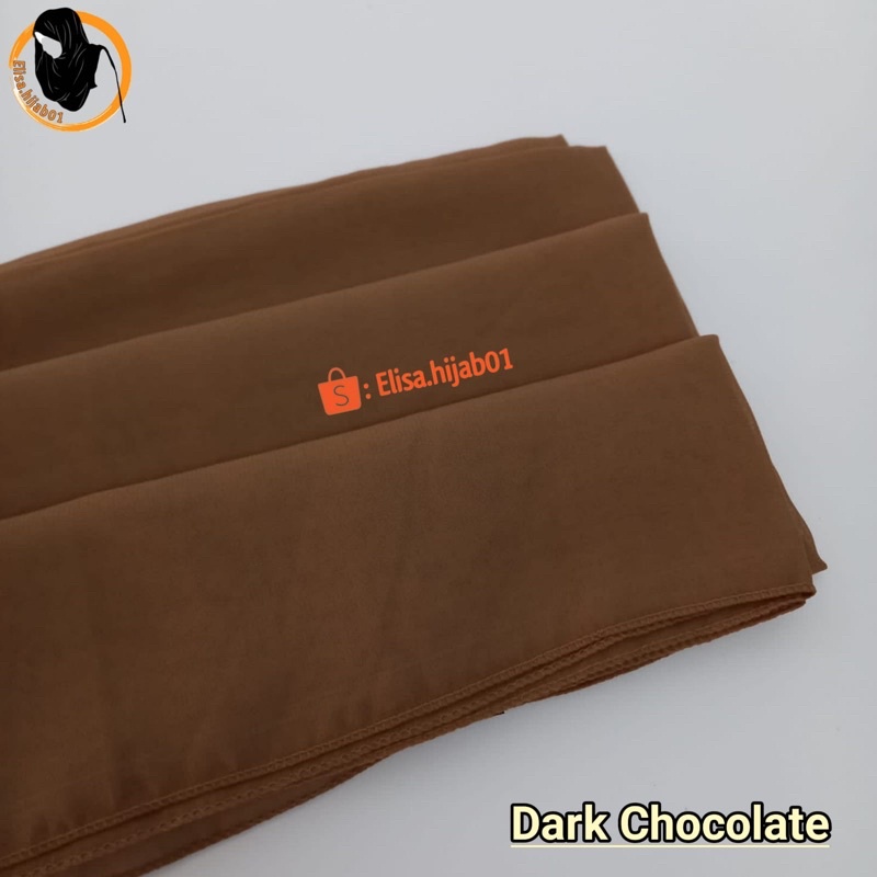 [ COD ] Hijab Bella Square Premium Hijab Segiempat-Dark Chocolate