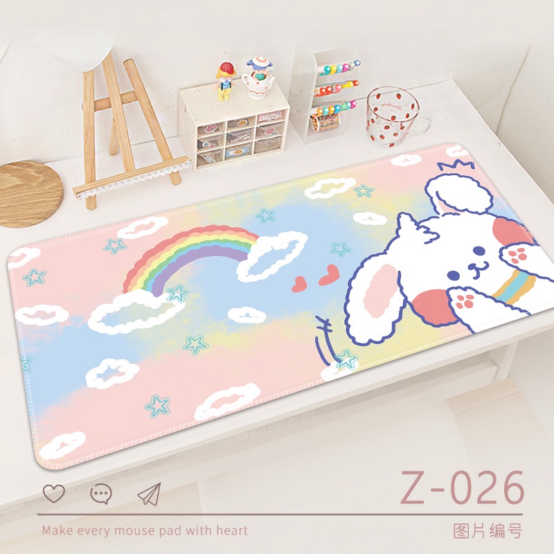 Mouse Pad Gadis Kebesaran Pergelangan Tangan Pad Anti-Slip Tahan Aus Alas Meja Komputer Lucu Menebal Seaming ins Gaya Soft Pad Kartun Mouse Pad