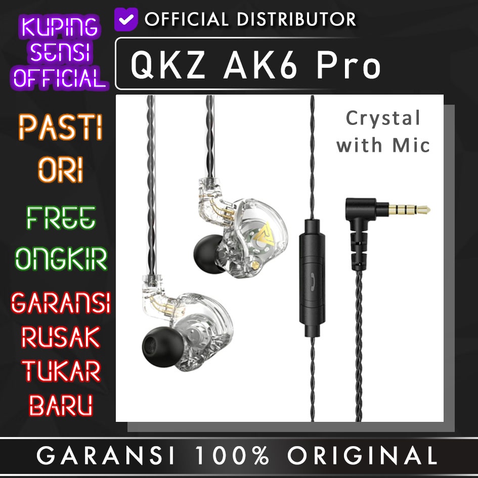 QKZ AK6 Pro Detachable Cable Sport Earphone with Mic alt kz edx pro-1