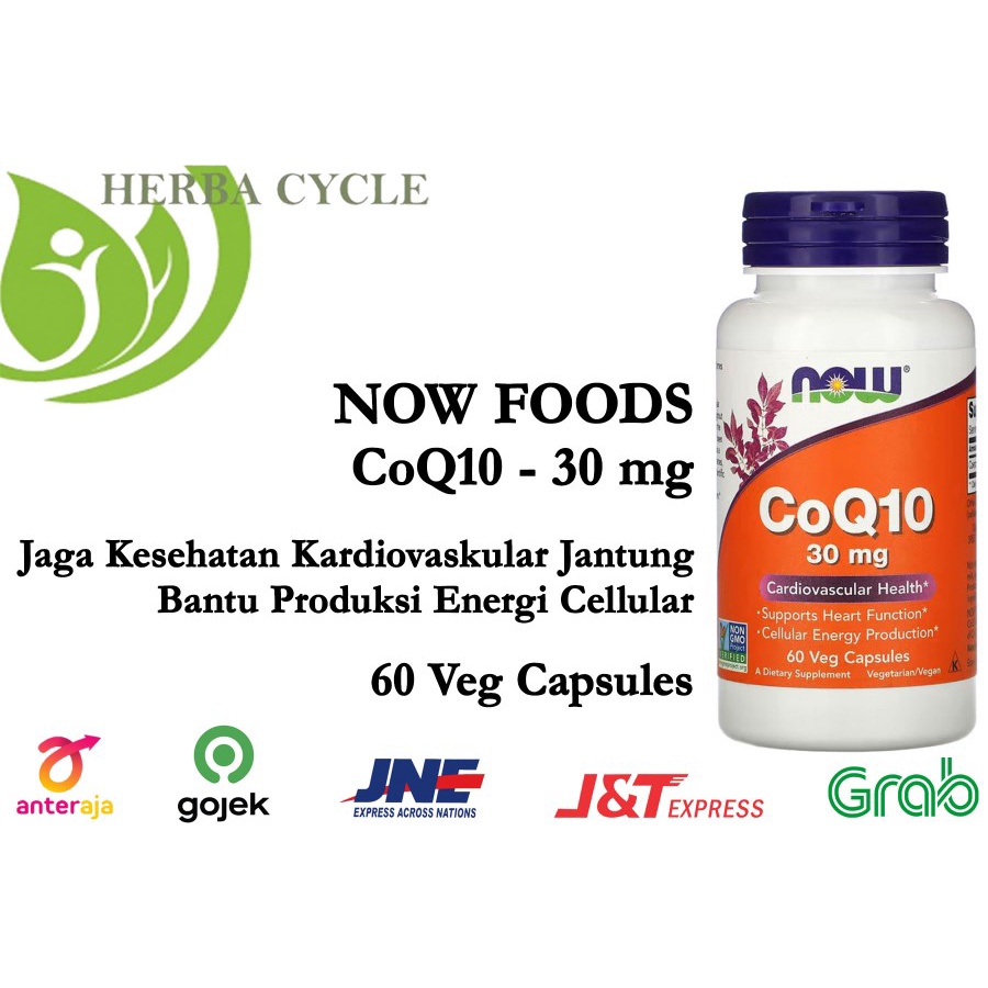 Now Food CoQ10 30 mg 60Vegcap Jaga Jantung Produksi Energi ORI USA NOW