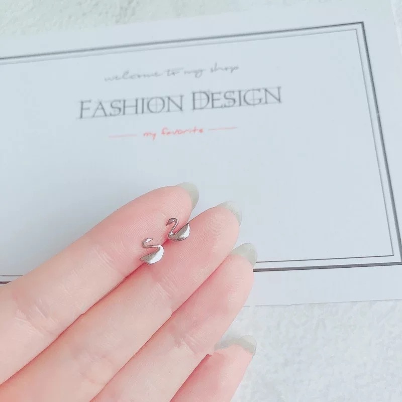 We Flower S925 Silver Geometric Deer Antler Fish Butterfly Stud Earrings for Women Girls-type M silver