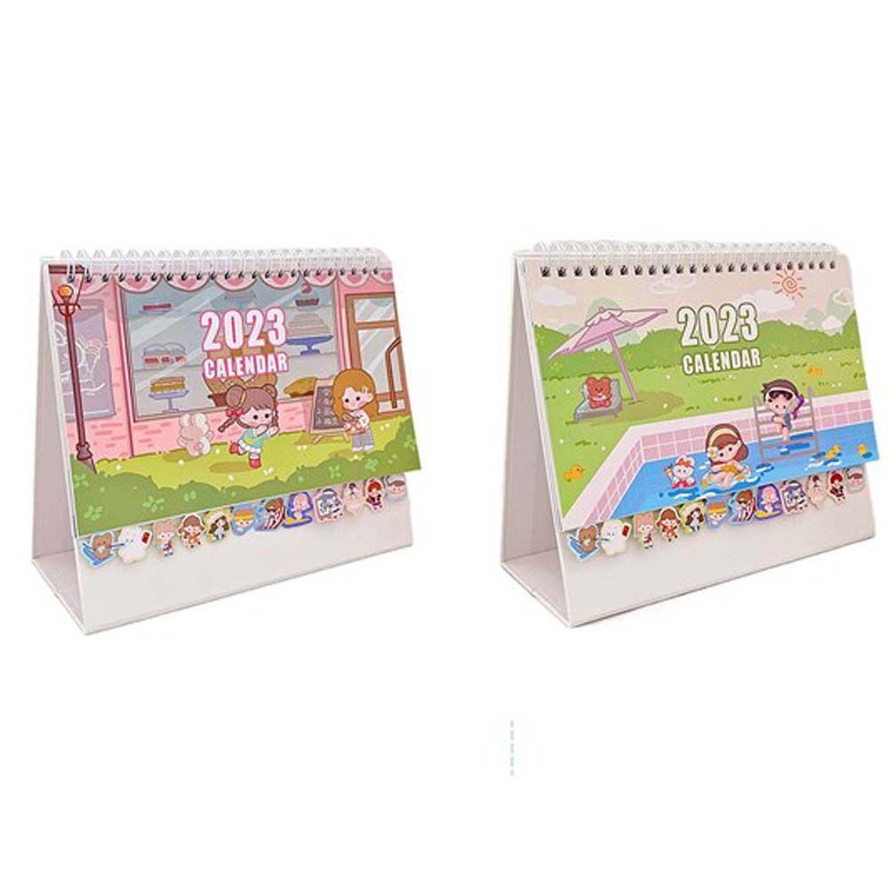 Mxbeauty 2023kalender Perlengkapan Kantor Siswa Sekolah Rumah Kartun Alat Tulis Jadwal Organizer Desktop Stationery