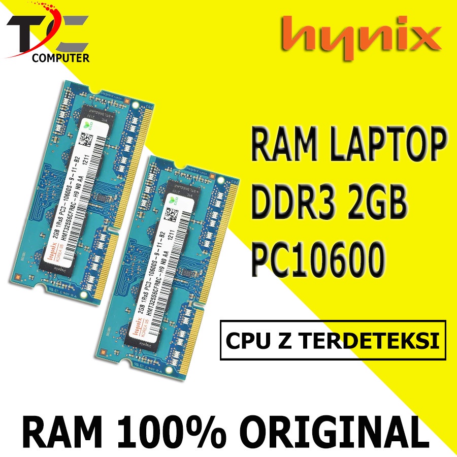 MEMORY RAM SODIMM LAPTOP DDR3 2GB PC 10600 MERK CAMPUR