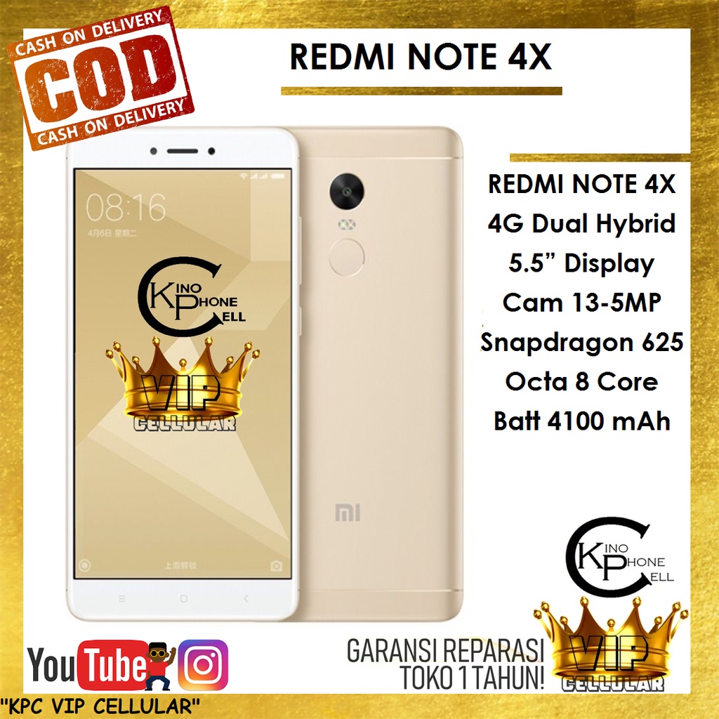 HP Xiaomi Hanphone Redmi Note 4 4X 3 5A 32GB 64GB 2GB 3GB 4GB RAM Redminote Garansi Sinyal 4G Aman