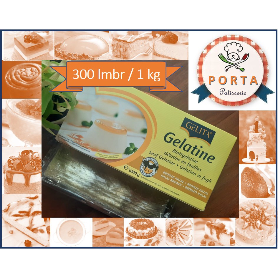 

Gelatin Halal Gelita (150 lembar) utk Panna Cotta Pudding Gyukaku dll