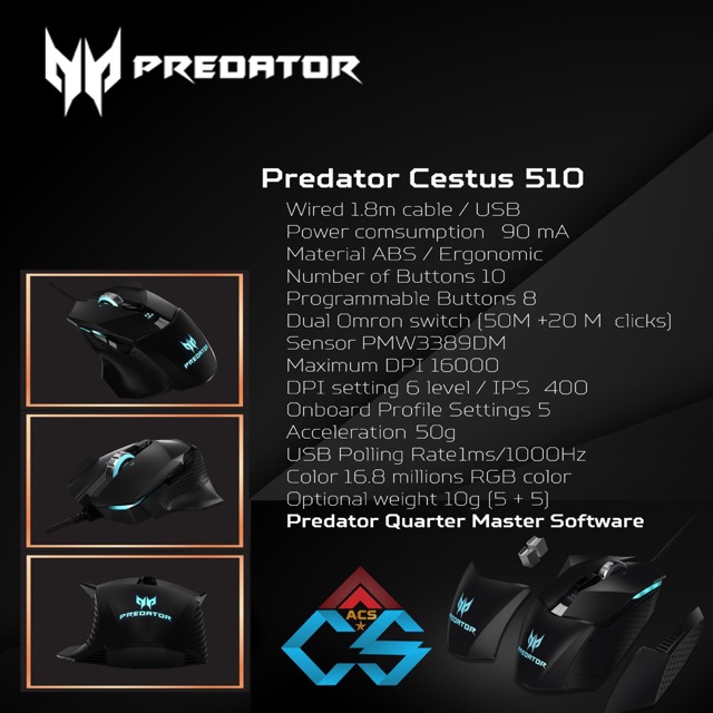 Predator Mouse Gaming Acer Cestus 510