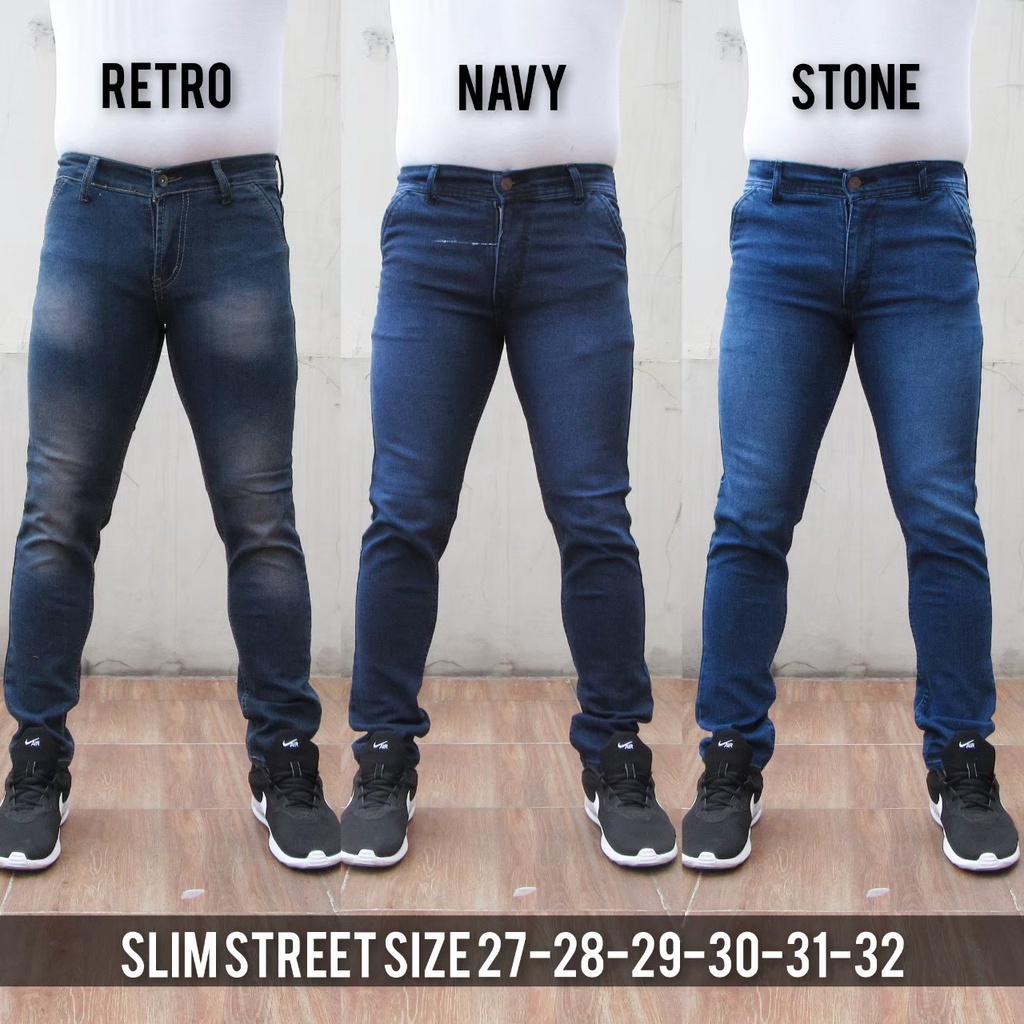 Celana Jeans Pensil Pria Jins Jean Panjang Laki Cowok Dewasa Slimfit Skinny Polos Distro Levis Lepis