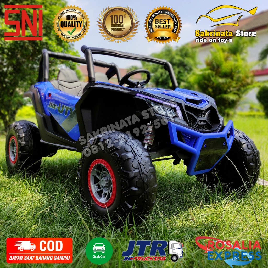 UTV Jeep Predator Biru Mainan Mobil Aki Anak