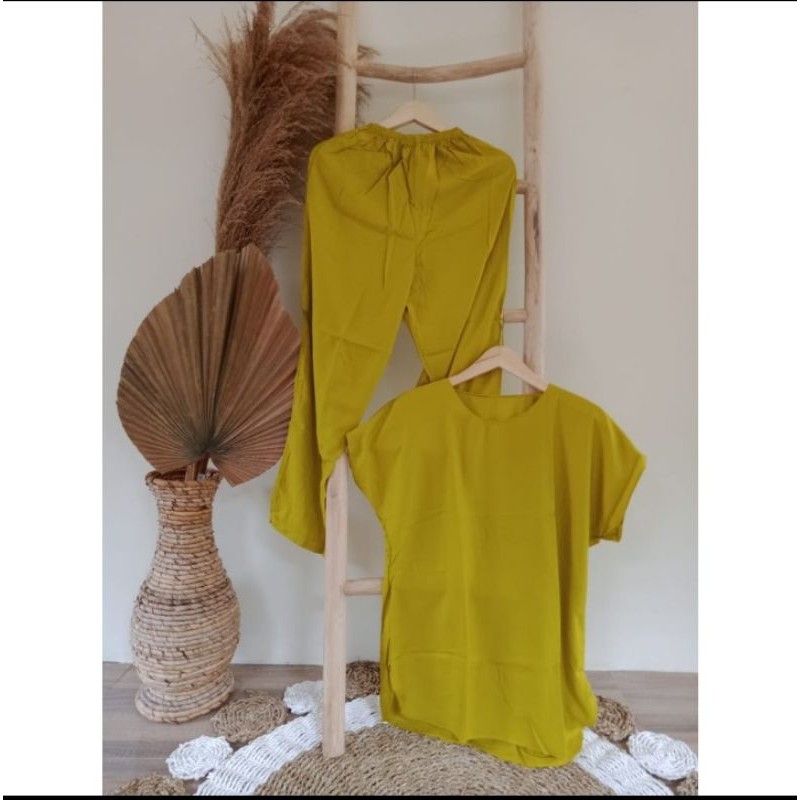 pajamas polos setelan/set celana tangan pendek/pajamas rayon/pajamas viral