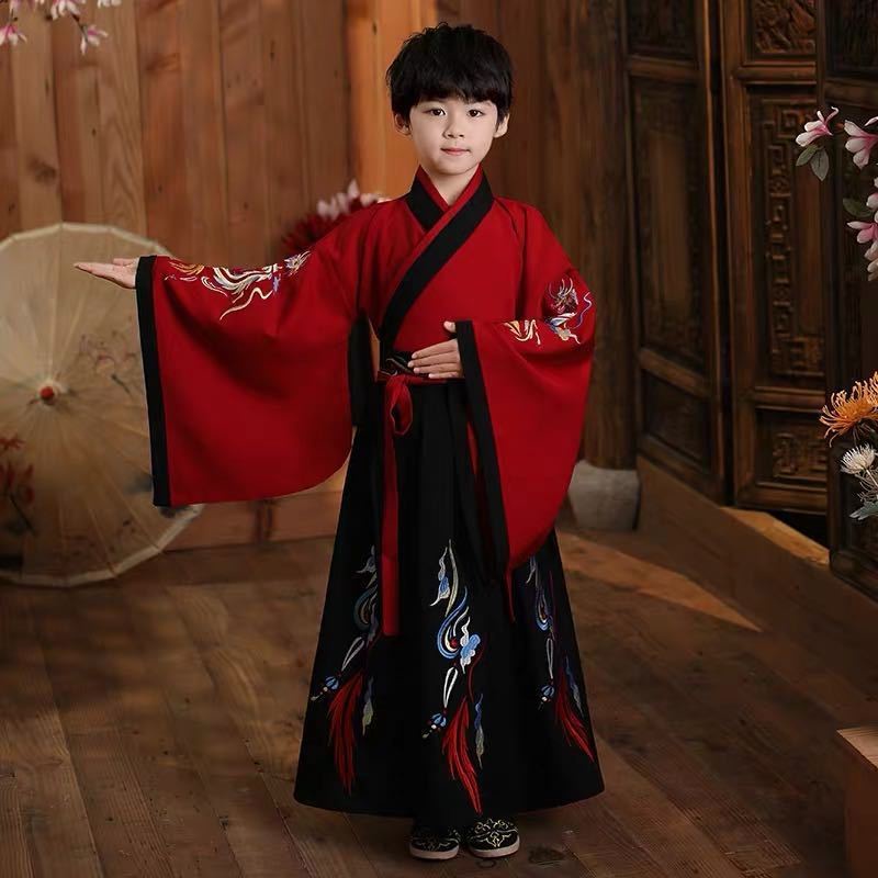 Children's Han costume, boys' ancient Chinese costume, pupils' opening ceremony, girls' disciples' T