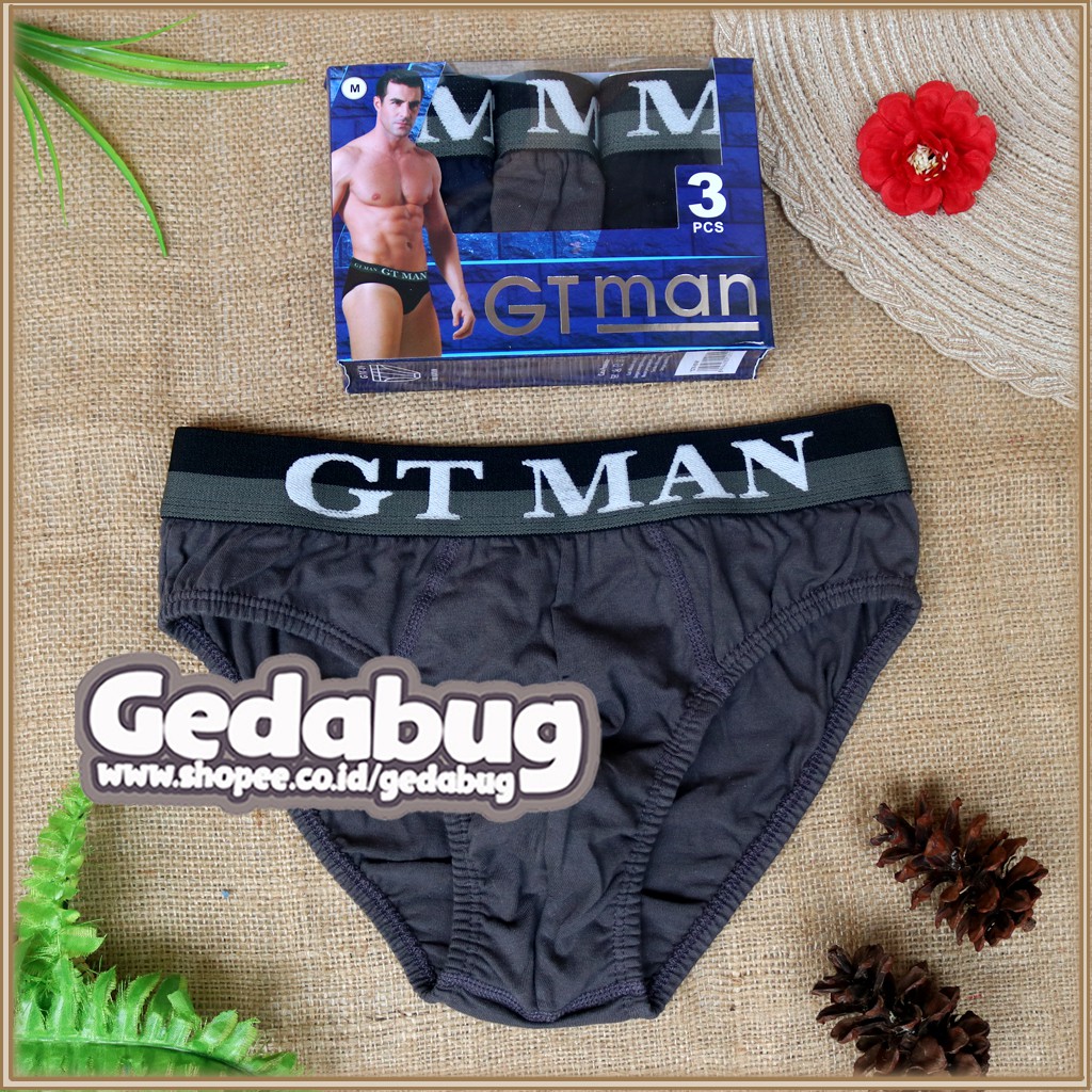 3 Pcs - CD GT Man GTK-09 | Celana dalam pria karet tebal