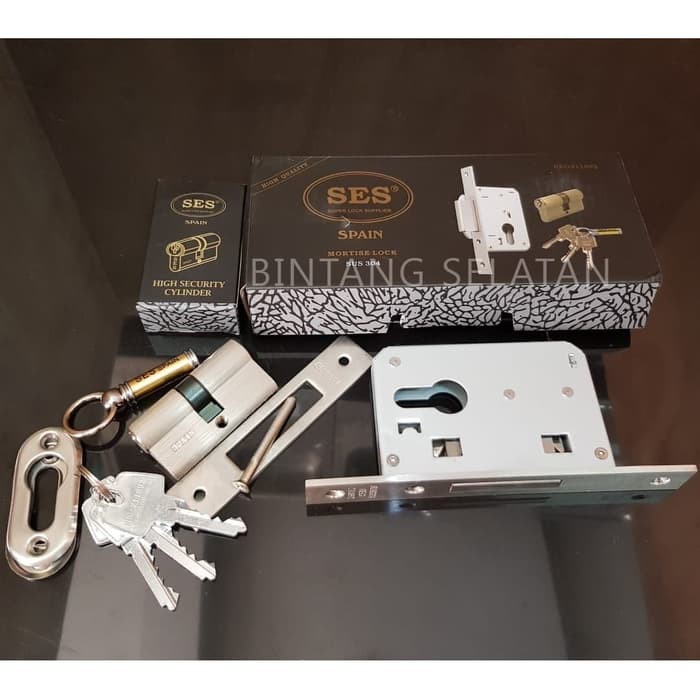 KUNCI SET PINTU SLIDING LOCKCASE AND CYLINDER ORIGINAL SES 514 FULLSET