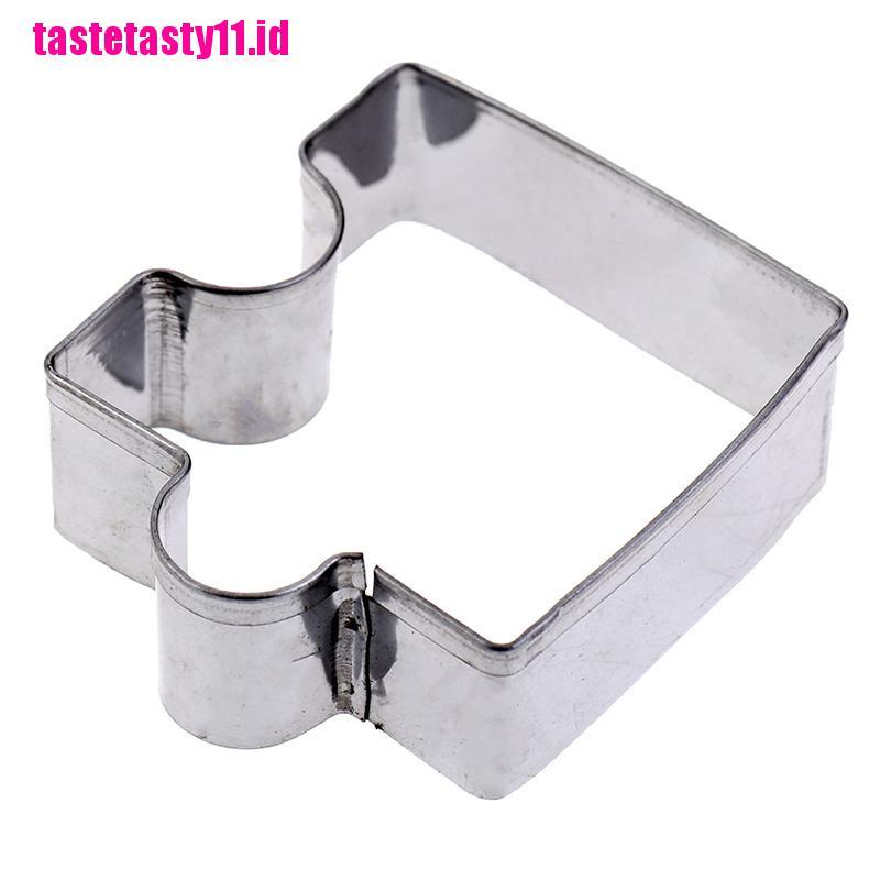 4pcs / set Cetakan Biskuit Bentuk Puzzle Bahan Stainless Steel