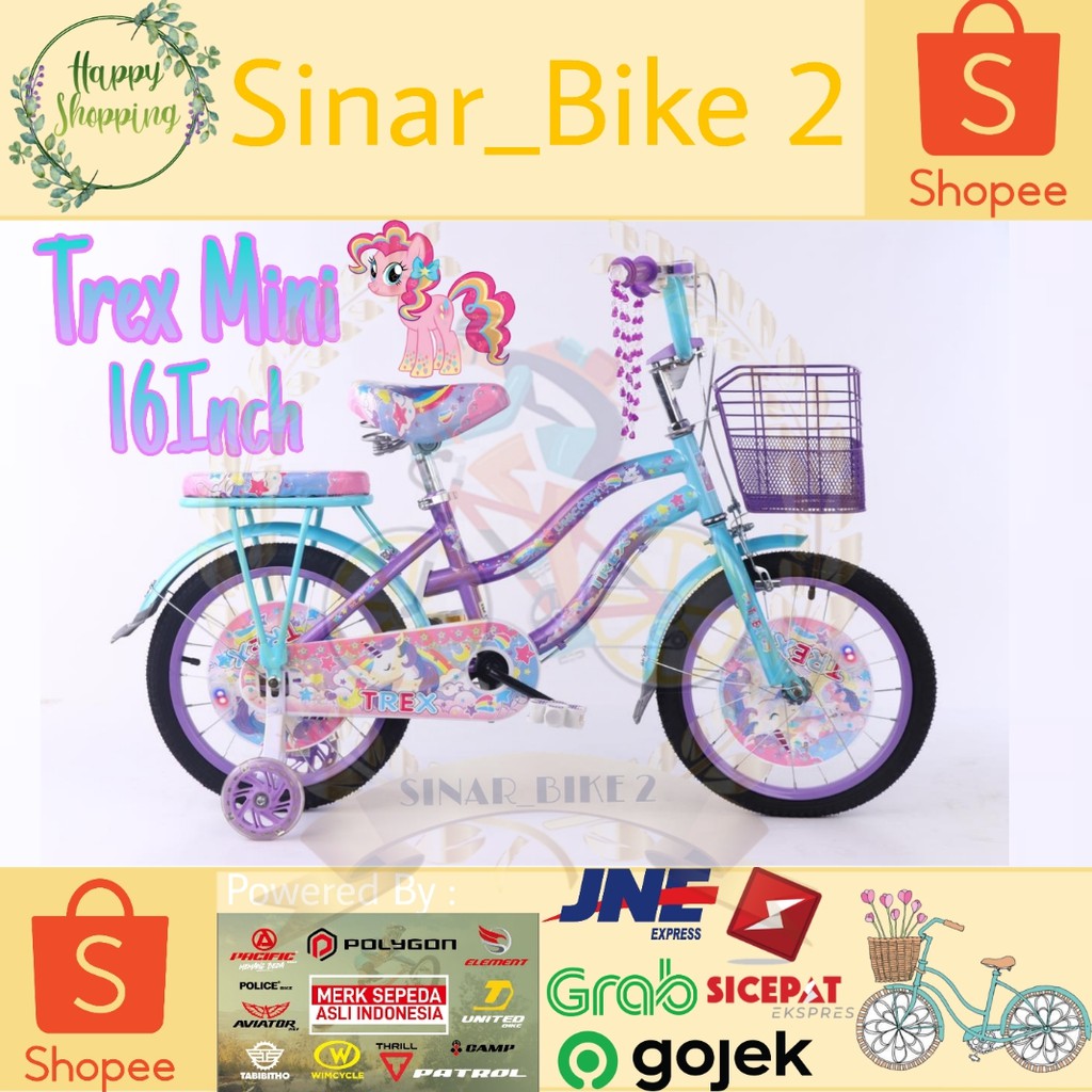 Sepeda Mini 16Inch Trex Karakter Kuda Pony/LittlePony (Ekspedisi)