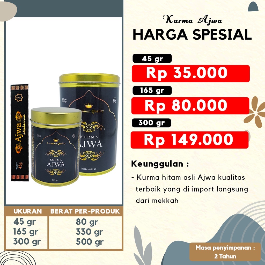 

kurma ajwa kwalitas premium almadinah